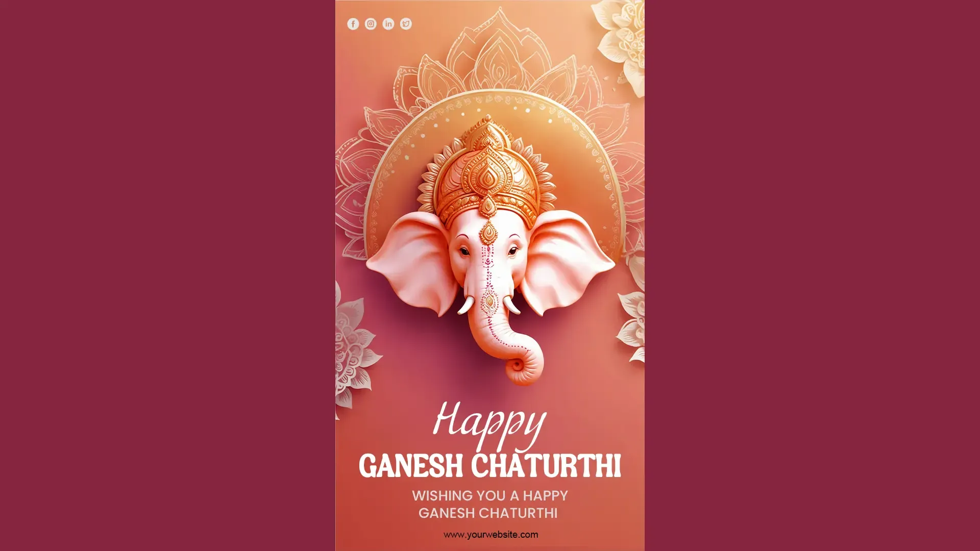 Happy Ganesh Chaturthi Greetings Instagram Story PSD image